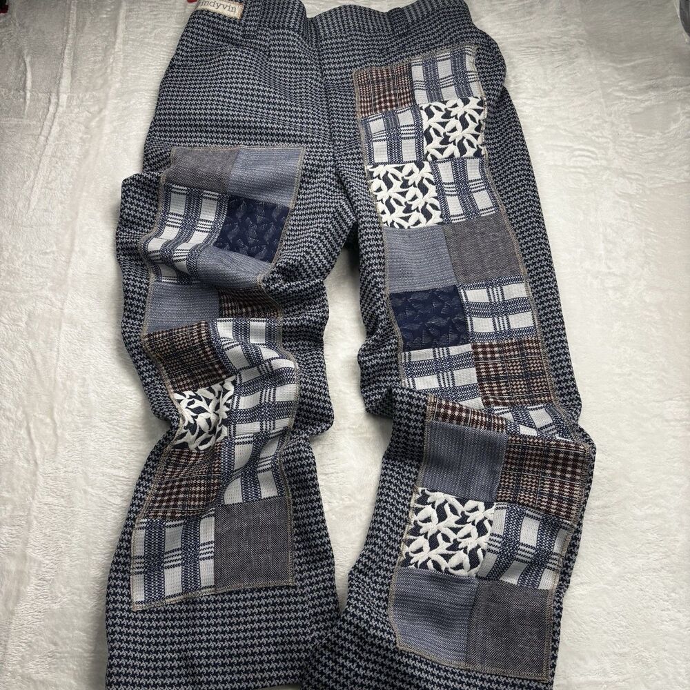 Indyvin Upcycled Vtg 70s Sears  Flare Pants Patchwork 1-of-1 Boho Hippie 30x28.5